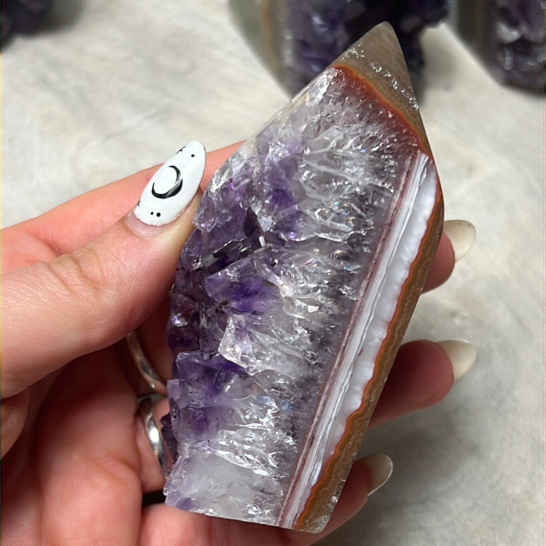 A Amethyst Agate Tower Points