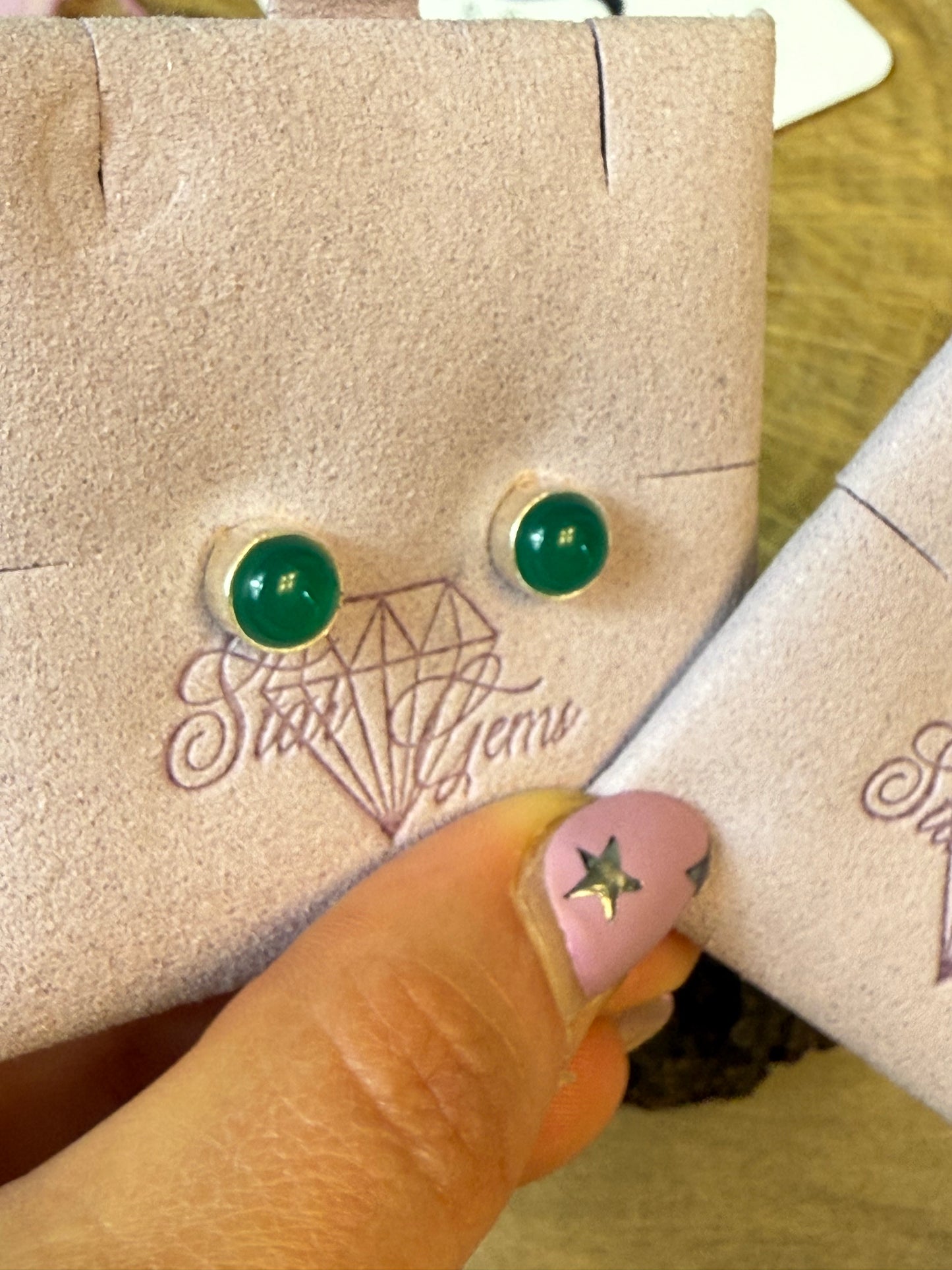 Green Onyx 925 Sterling Silver Stud Earrings