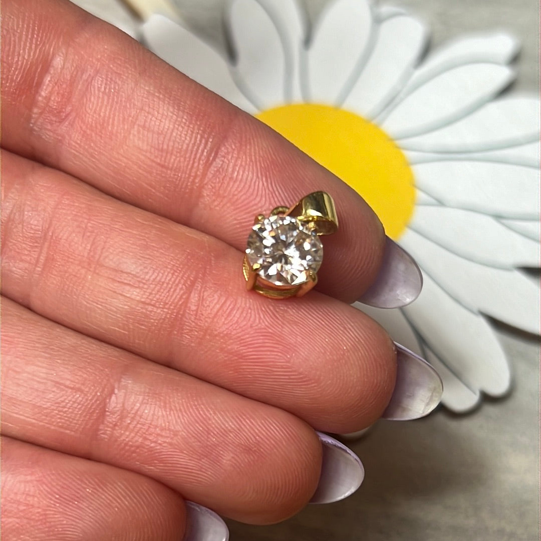 Moissanite 925 Sterling 24ct Gold Pendant - 1.65ct