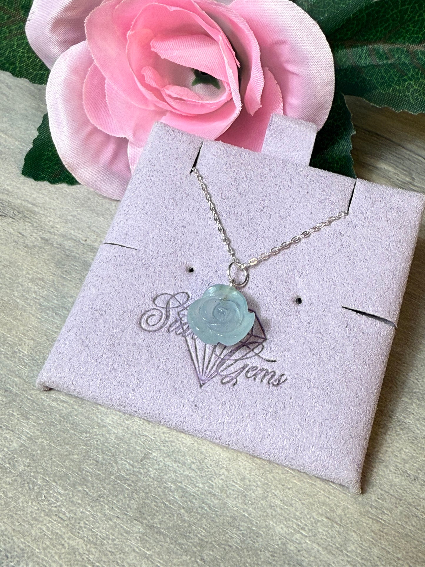 Aquamarine Flower Sterling Pendant