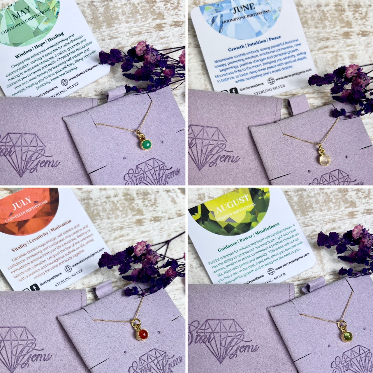 May Chrysoprase Gold Birthstone & Personalised Initial Necklace - Vermeil Sterling Gold - Birthday Gift