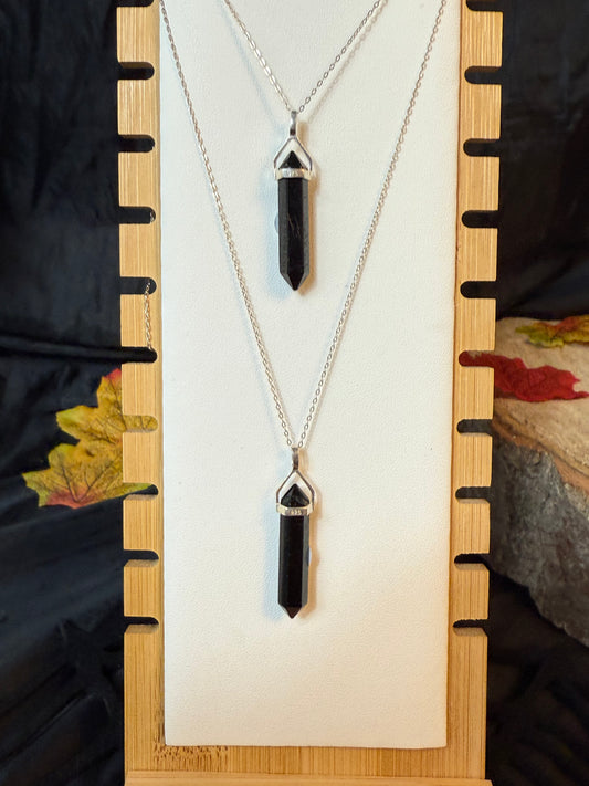 Black Tourmaline Point 925 Pendant