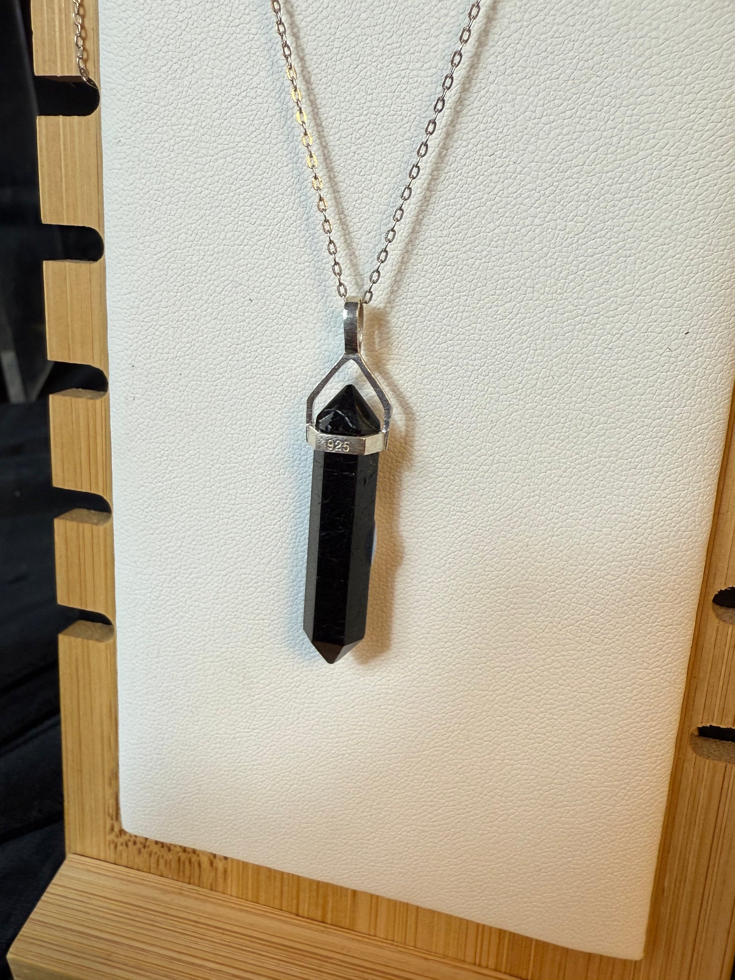 Black Tourmaline Point 925 Pendant