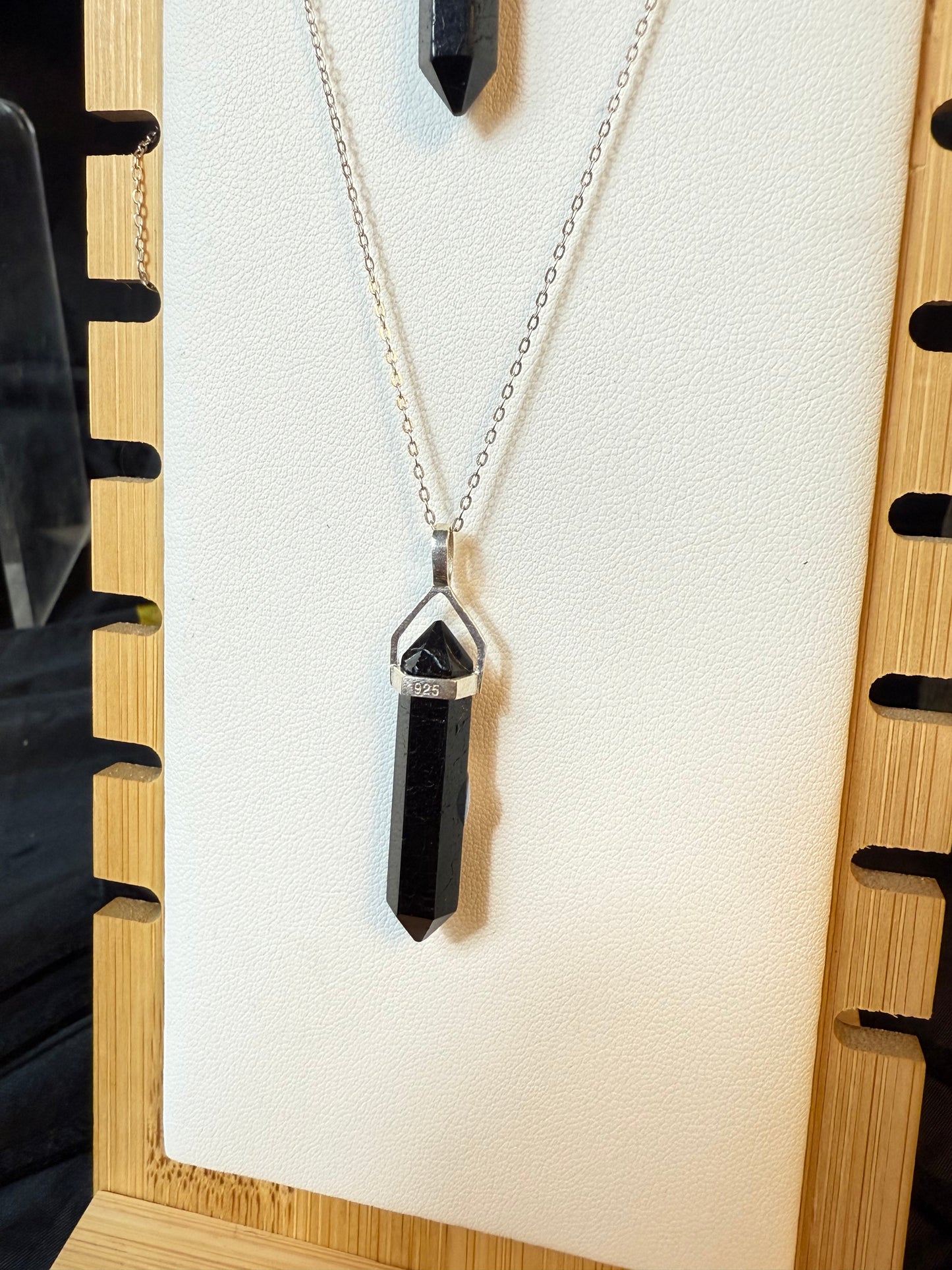 Black Tourmaline Point 925 Pendant