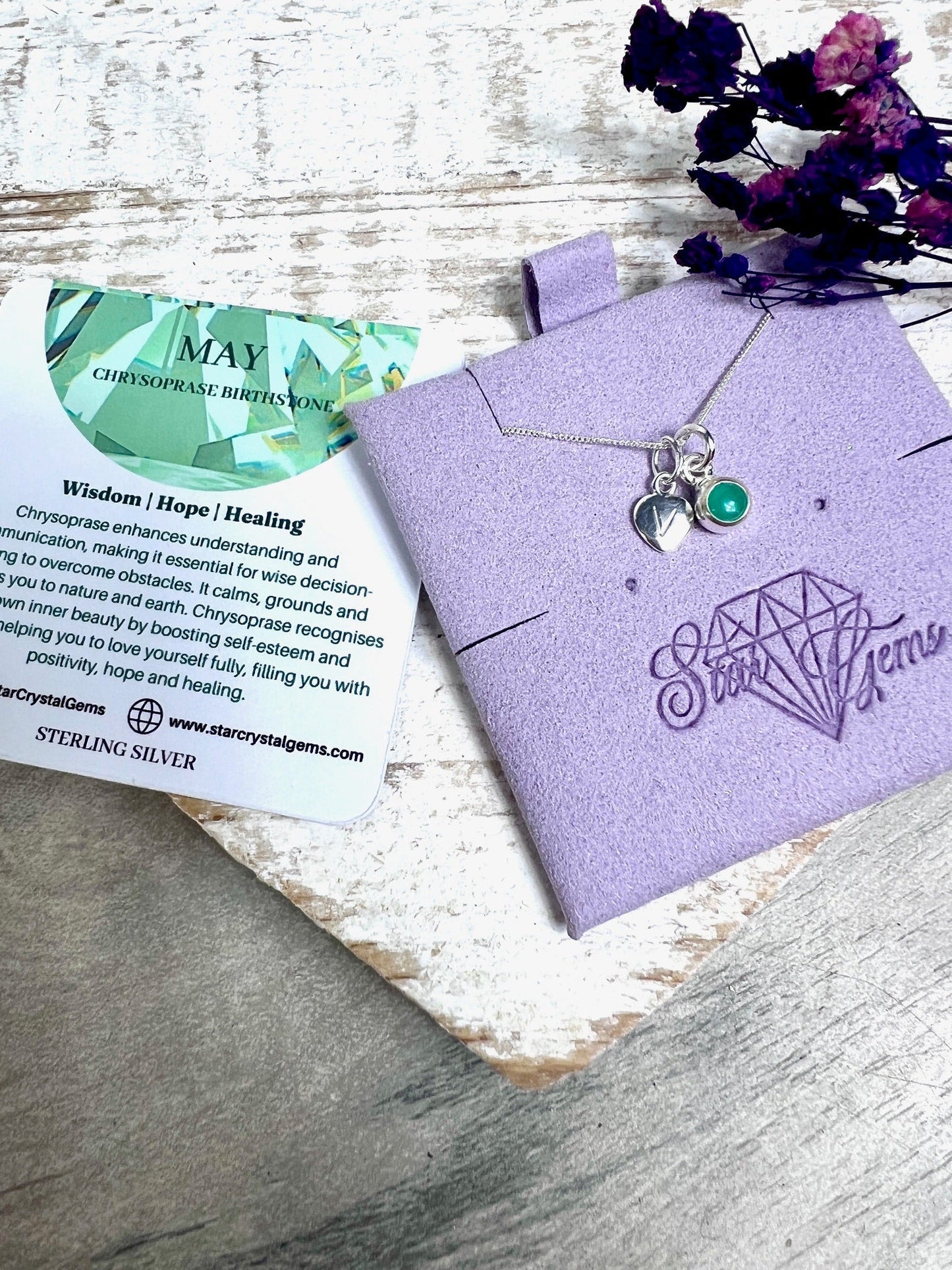 April Clear Quartz Gold Birthstone & Personalised Initial Necklace - Vermeil Sterling Gold - Birthday Gift