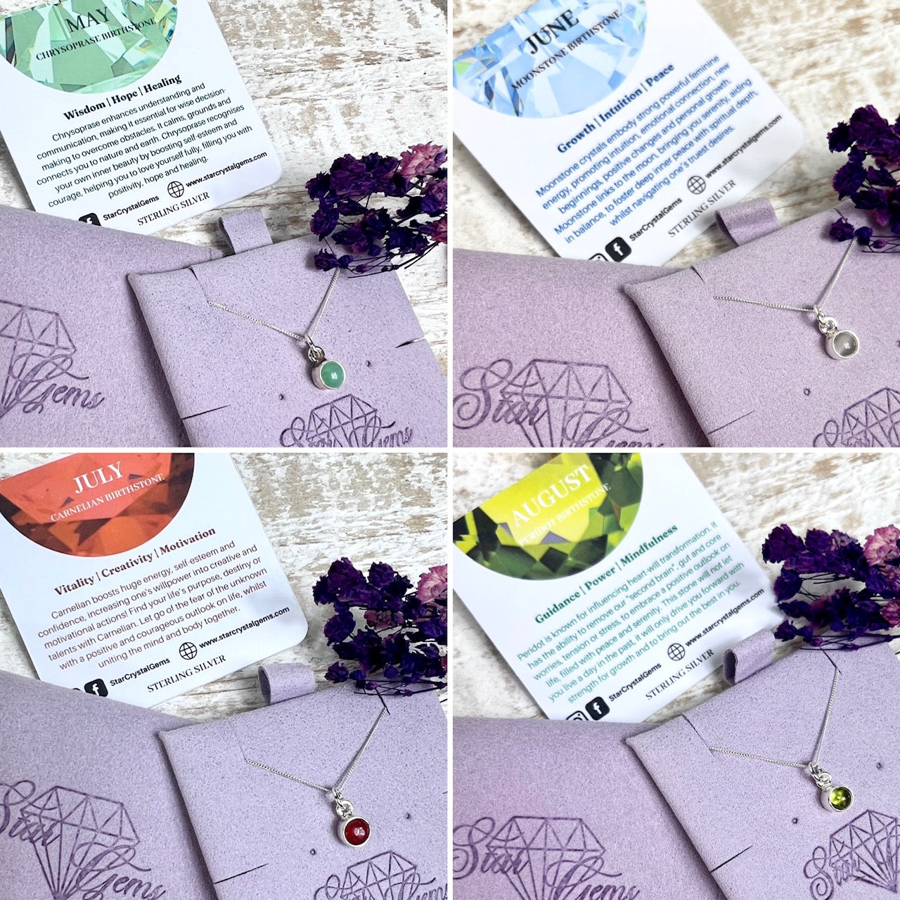 March Aquamarine Silver Birthstone & Personalised Initial Necklace - 925 Sterling Silver Birthday Gift