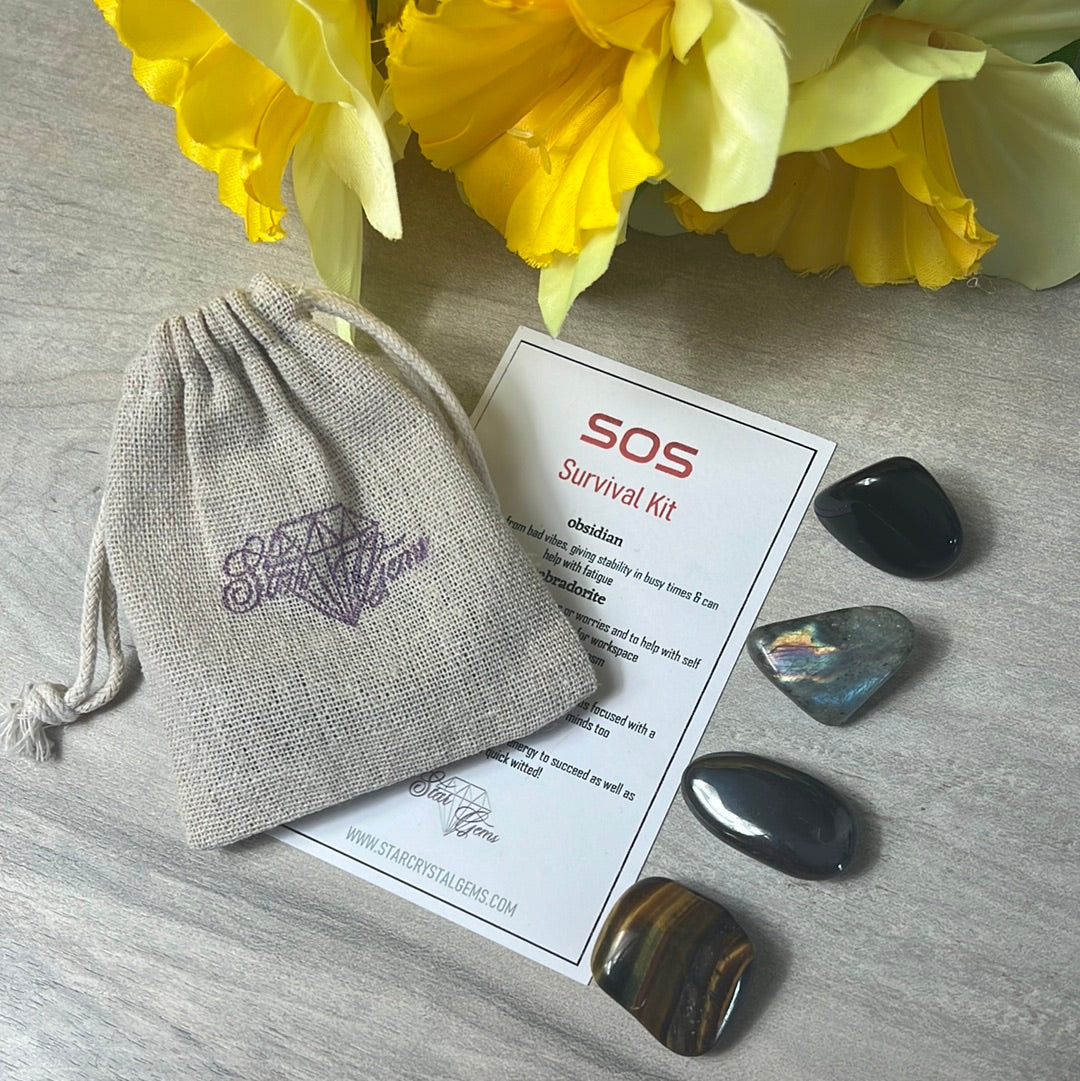 Starcrystalgems - SOS Survival Tumblestone Set - Fathers Day Man Gift