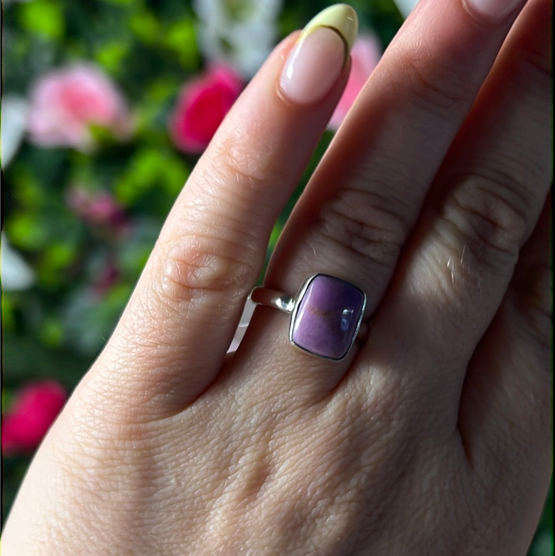 Phosphosiderite 925 Silver Ring - Size L 1/2