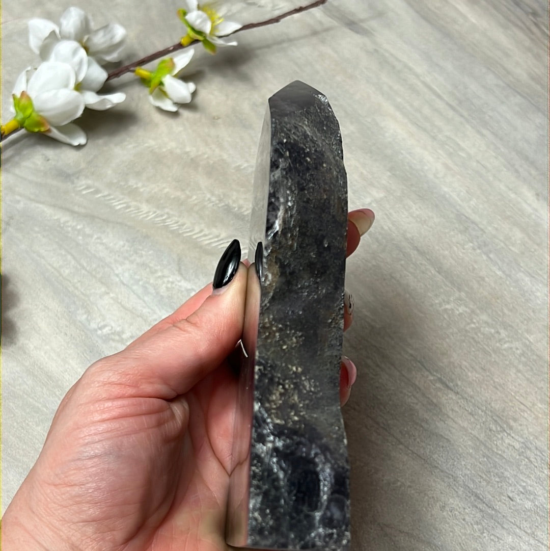 Large Druzy Fluorite Tower Point