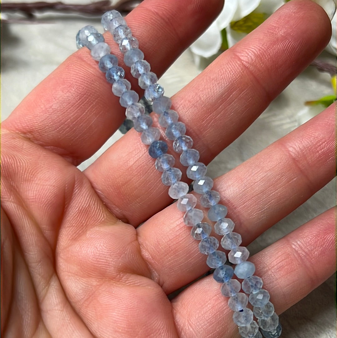 Aquamarine Facet Donut Bracelet