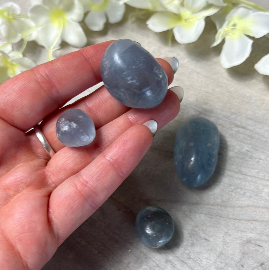Celestite tumble tumblestone - rare