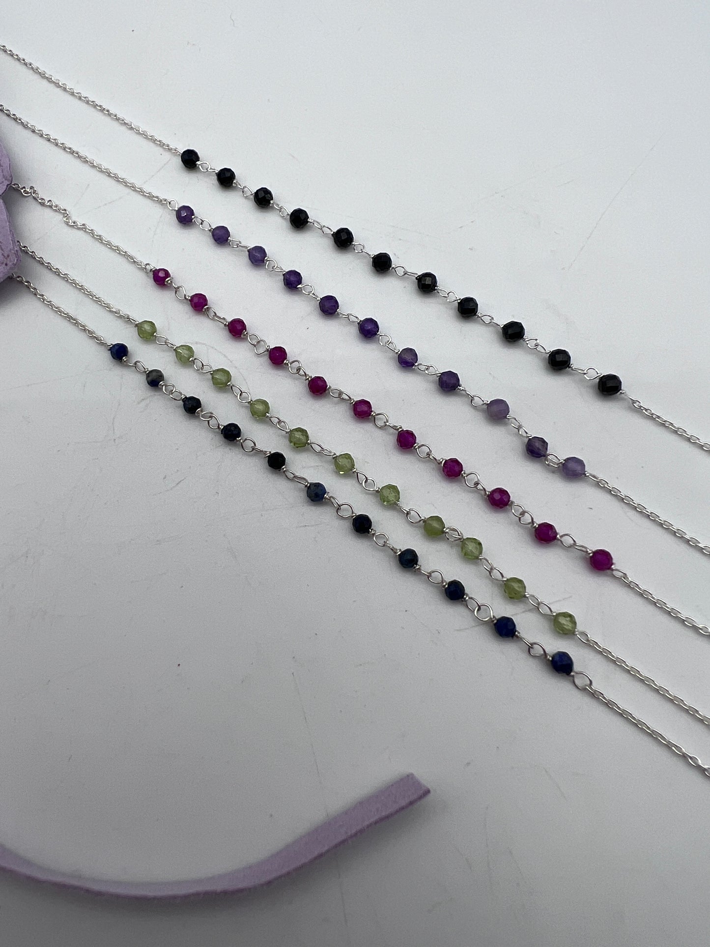 Crystal Twist Anklet - 925 Sterling Silver