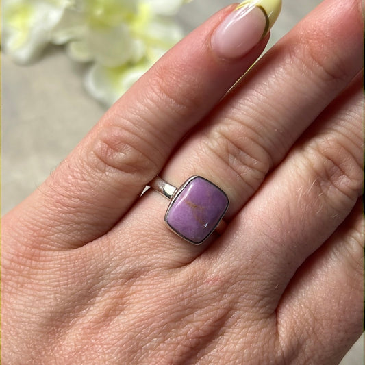 Phosphosiderite 925 Silver Ring - Size L 1/2