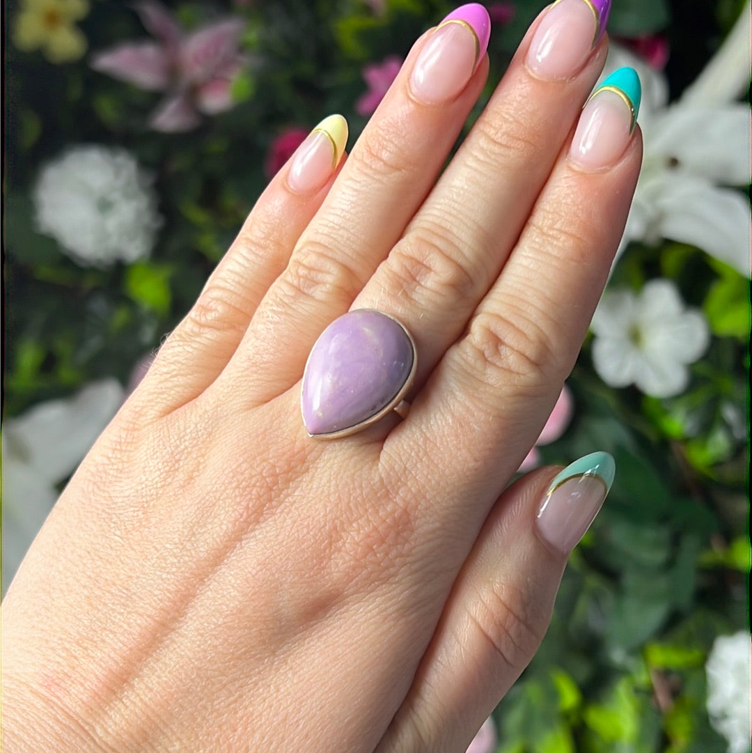 Phosphosiderite 925 Silver Ring - Size Q