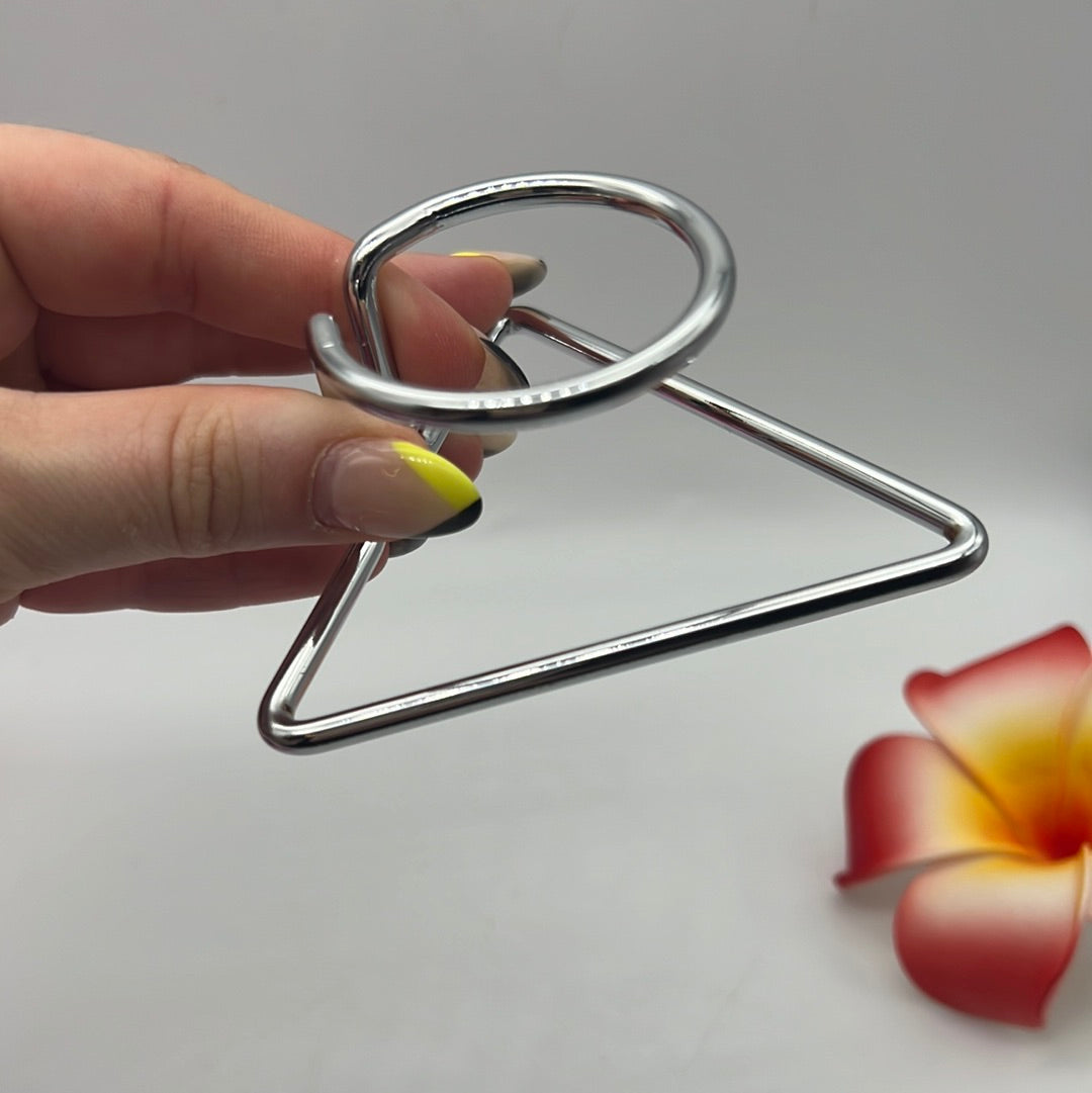 Triangle Raise Silver Metal Sphere Display Stand