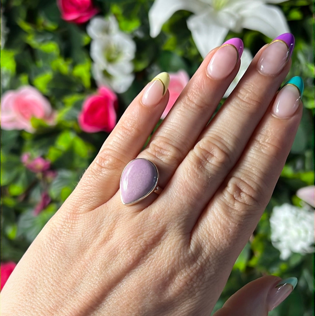 Phosphosiderite 925 Silver Ring - Size L 1/2