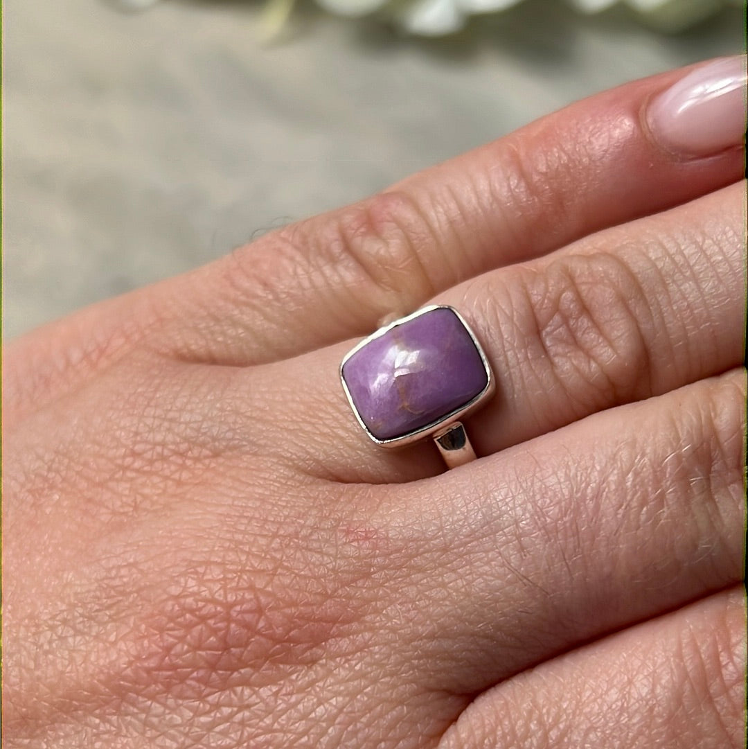 Phosphosiderite 925 Silver Ring - Size L 1/2