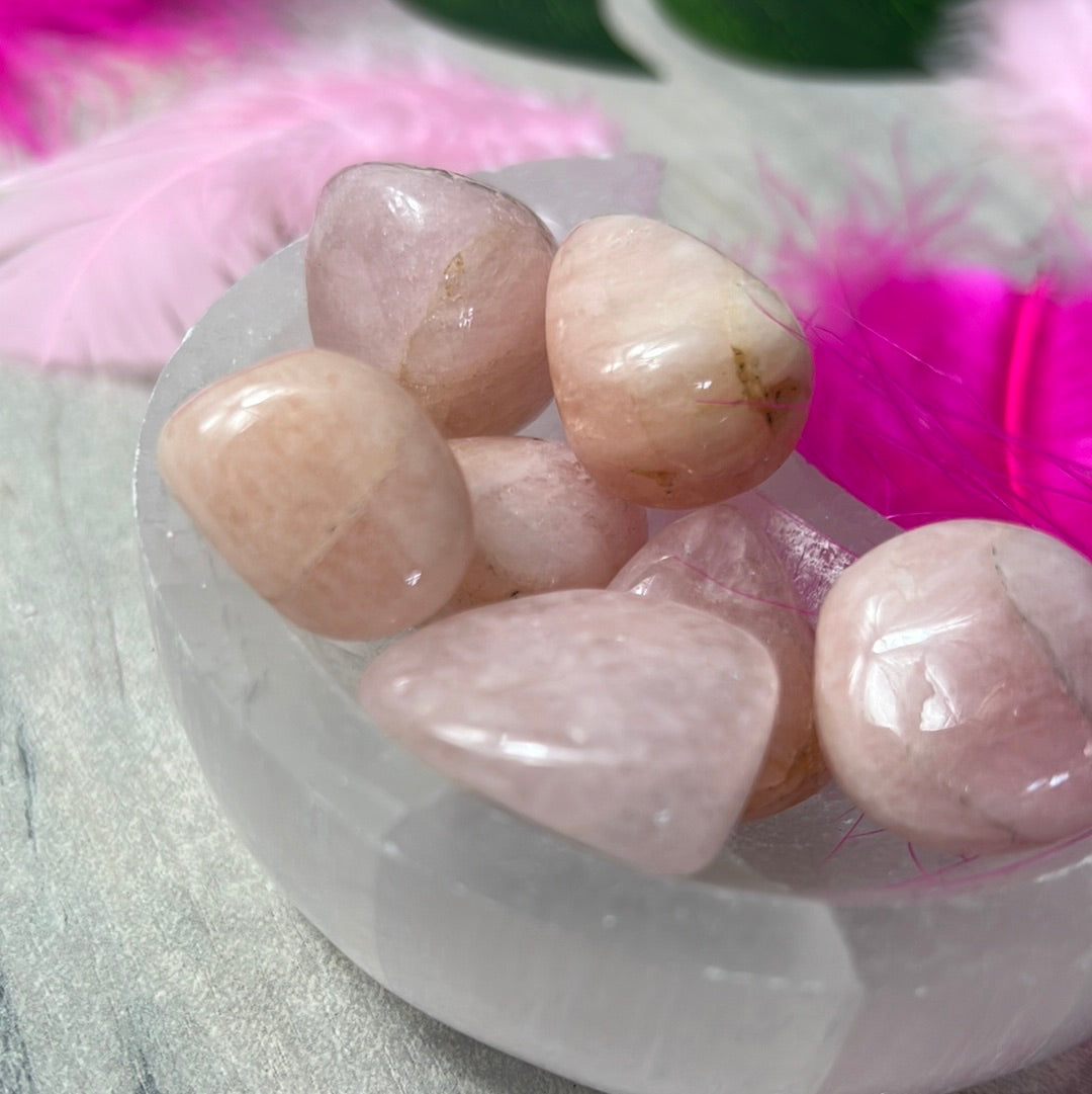 Morganite Tumble Tumblestone - AA Polished