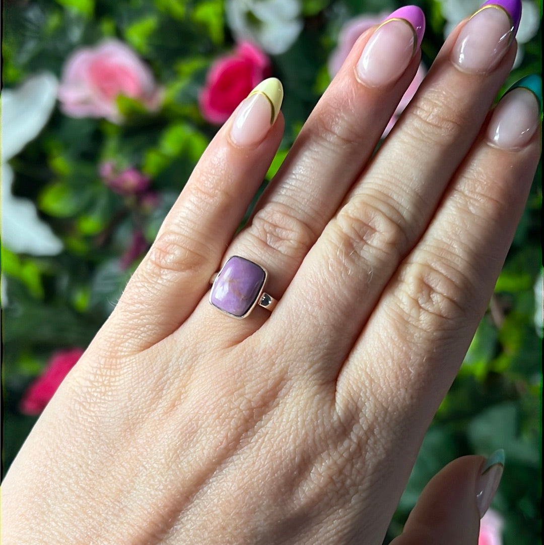 Phosphosiderite 925 Silver Ring - Size L 1/2