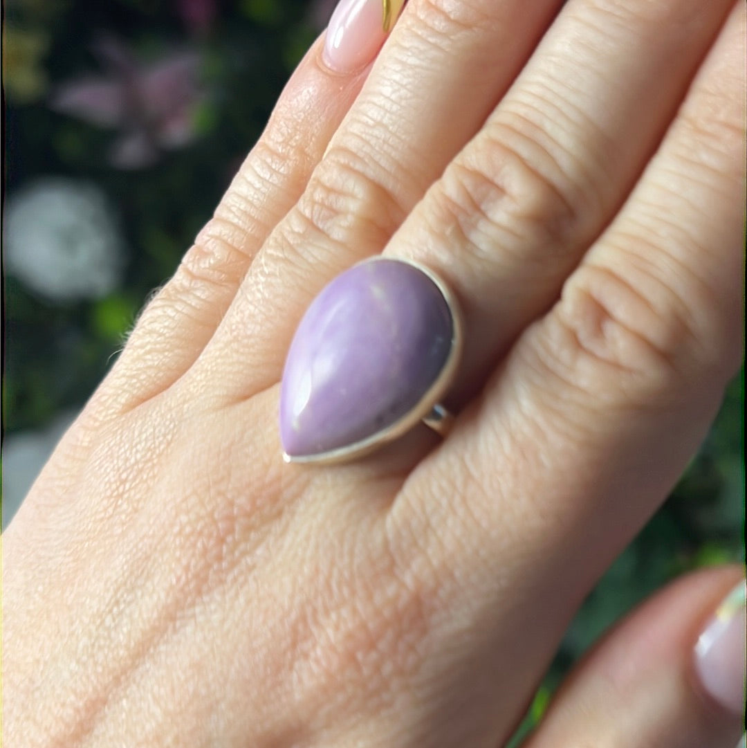 Phosphosiderite 925 Silver Ring - Size Q