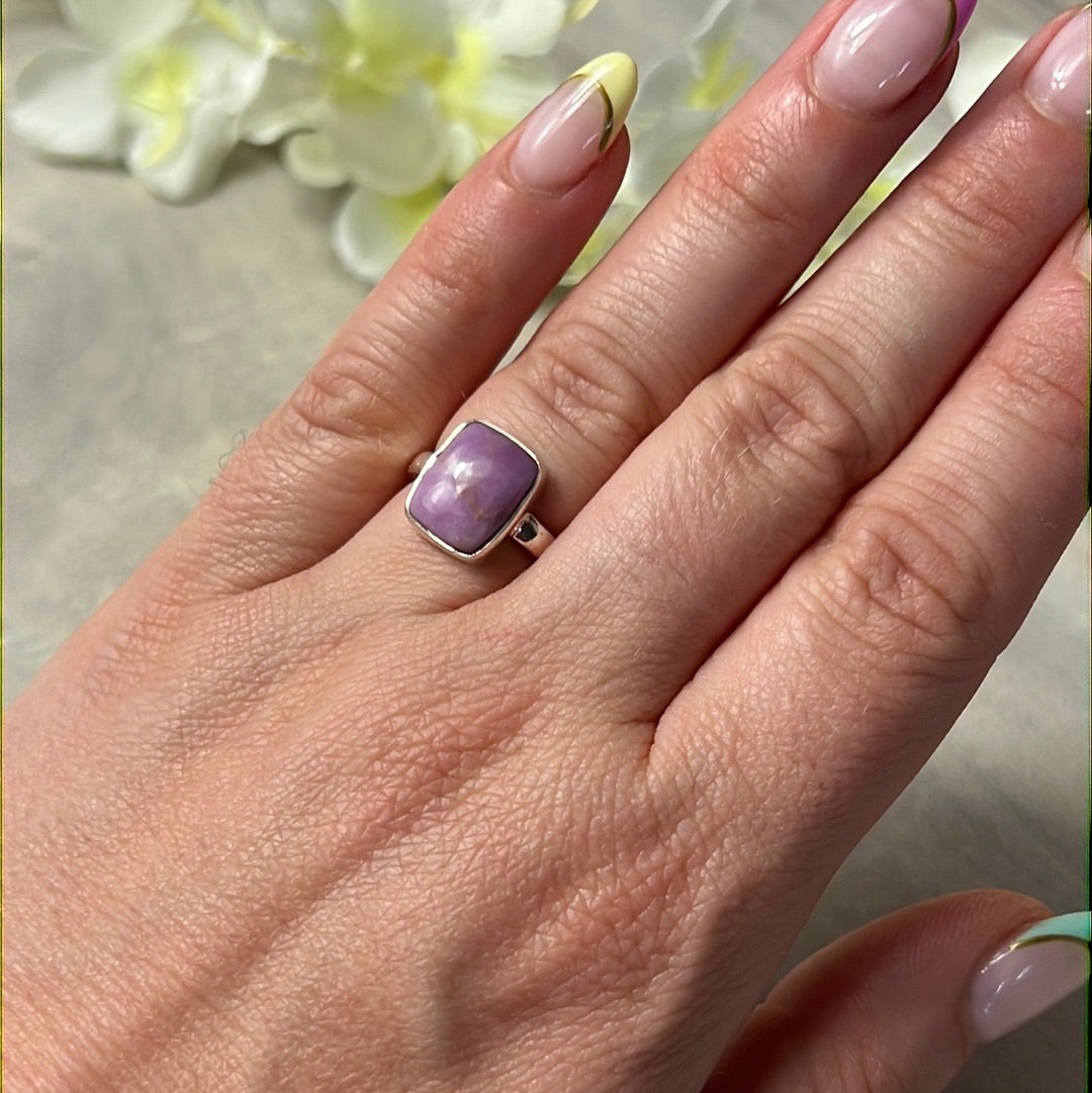 Phosphosiderite 925 Silver Ring - Size L 1/2