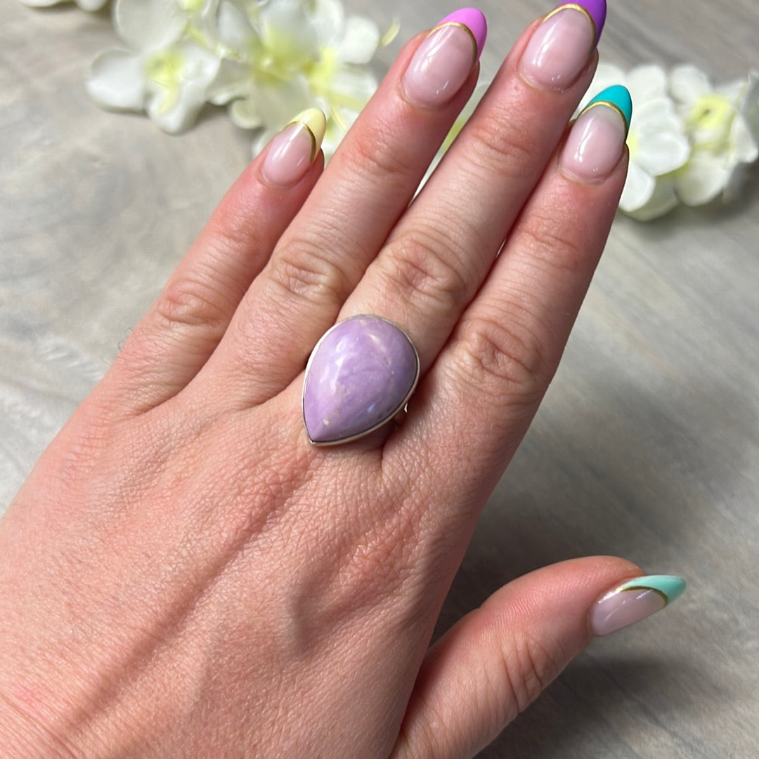 Phosphosiderite 925 Silver Ring - Size Q