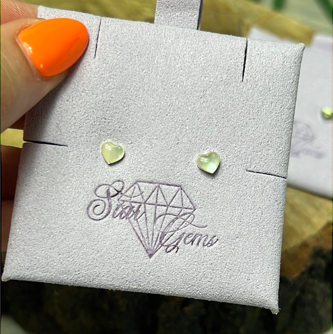 Heart Abalone Shell 925 Sterling Studs Earrings