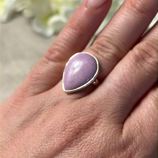 Phosphosiderite 925 Silver Ring - Size L 1/2