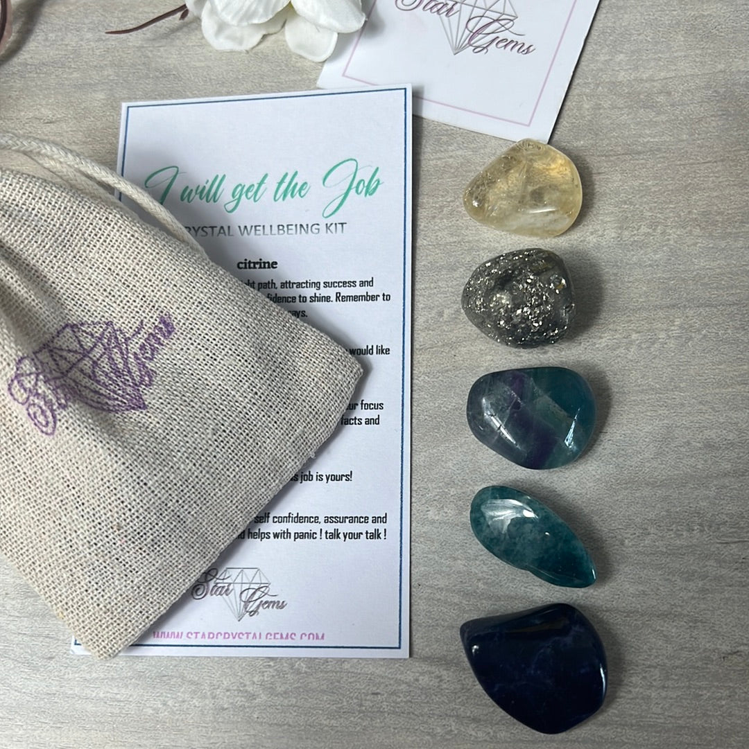 Starcrystalgems - I will get the Job - job interview good luck Tumblestone Kit