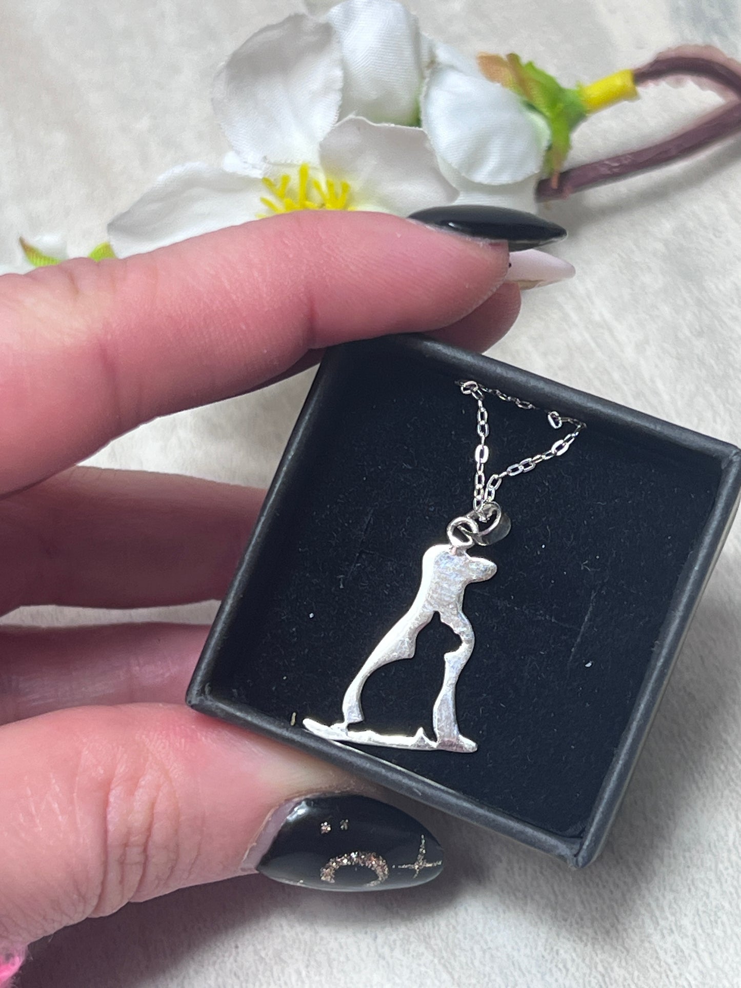 Animal Cat & Dog Silhouette 925 Sterling Silver Pendant