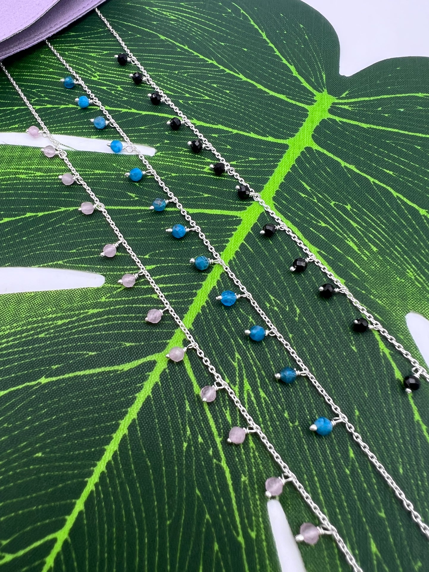 Crystal Droplet Anklet - 925 Sterling Silver