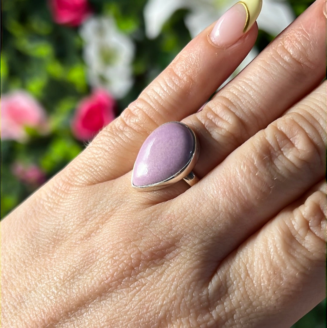 Phosphosiderite 925 Silver Ring - Size L 1/2