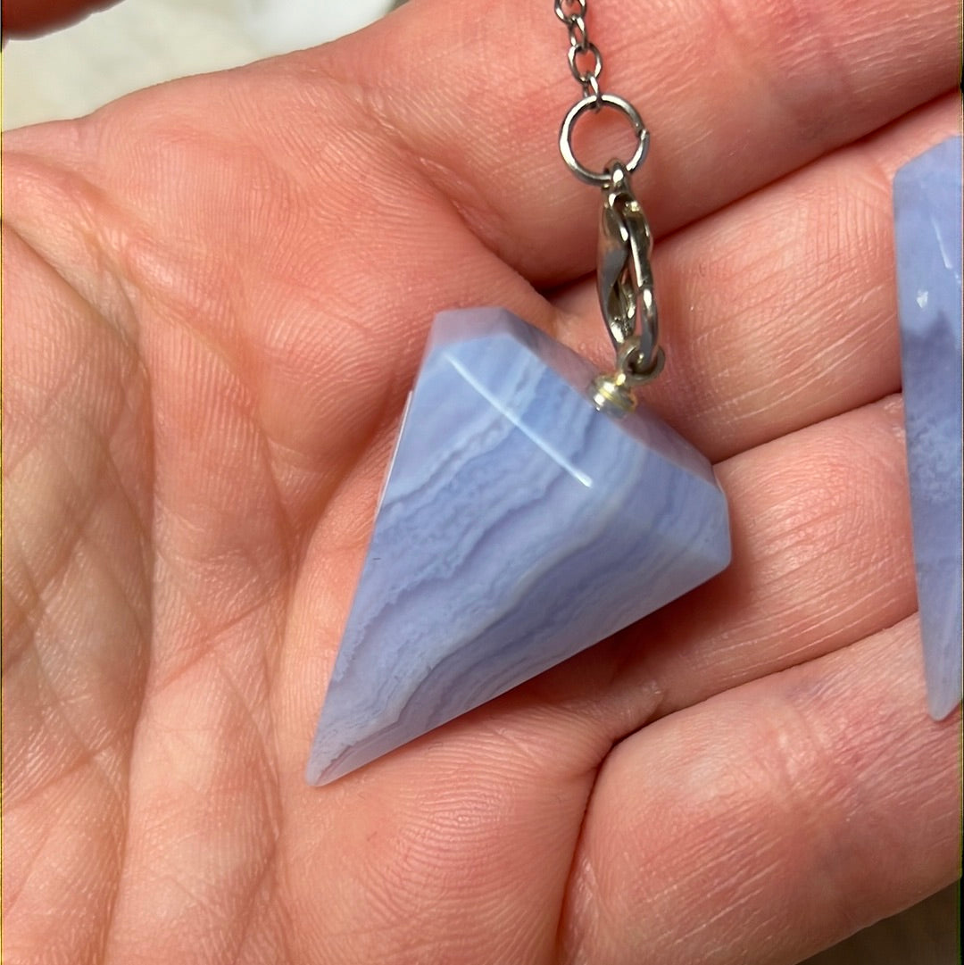 Blue Lace Agate Pendulum / Dowser