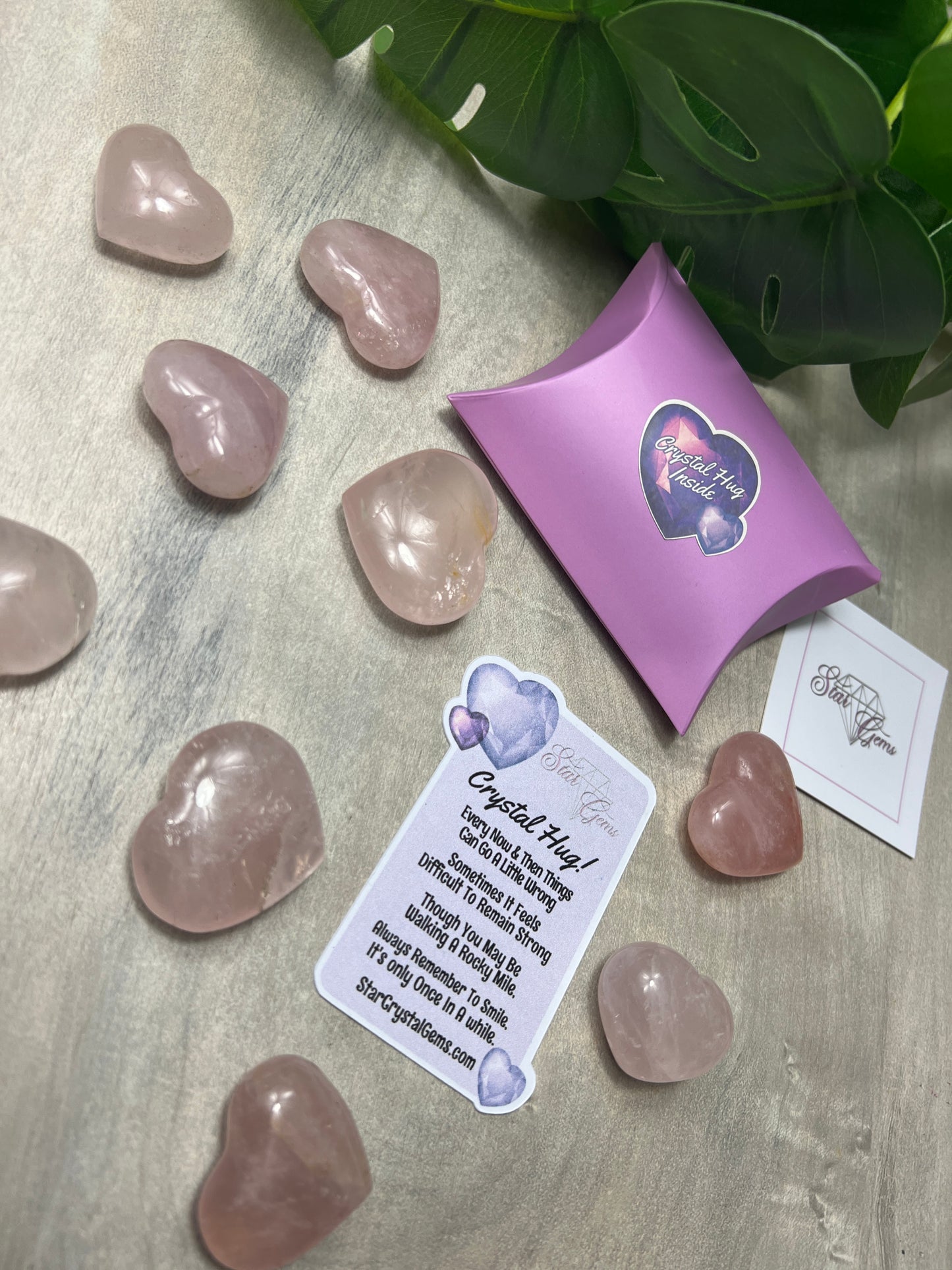 Starcrystalgems - Crystal Pocket Hug - Thinking of You Get Well etc.. Poem Card