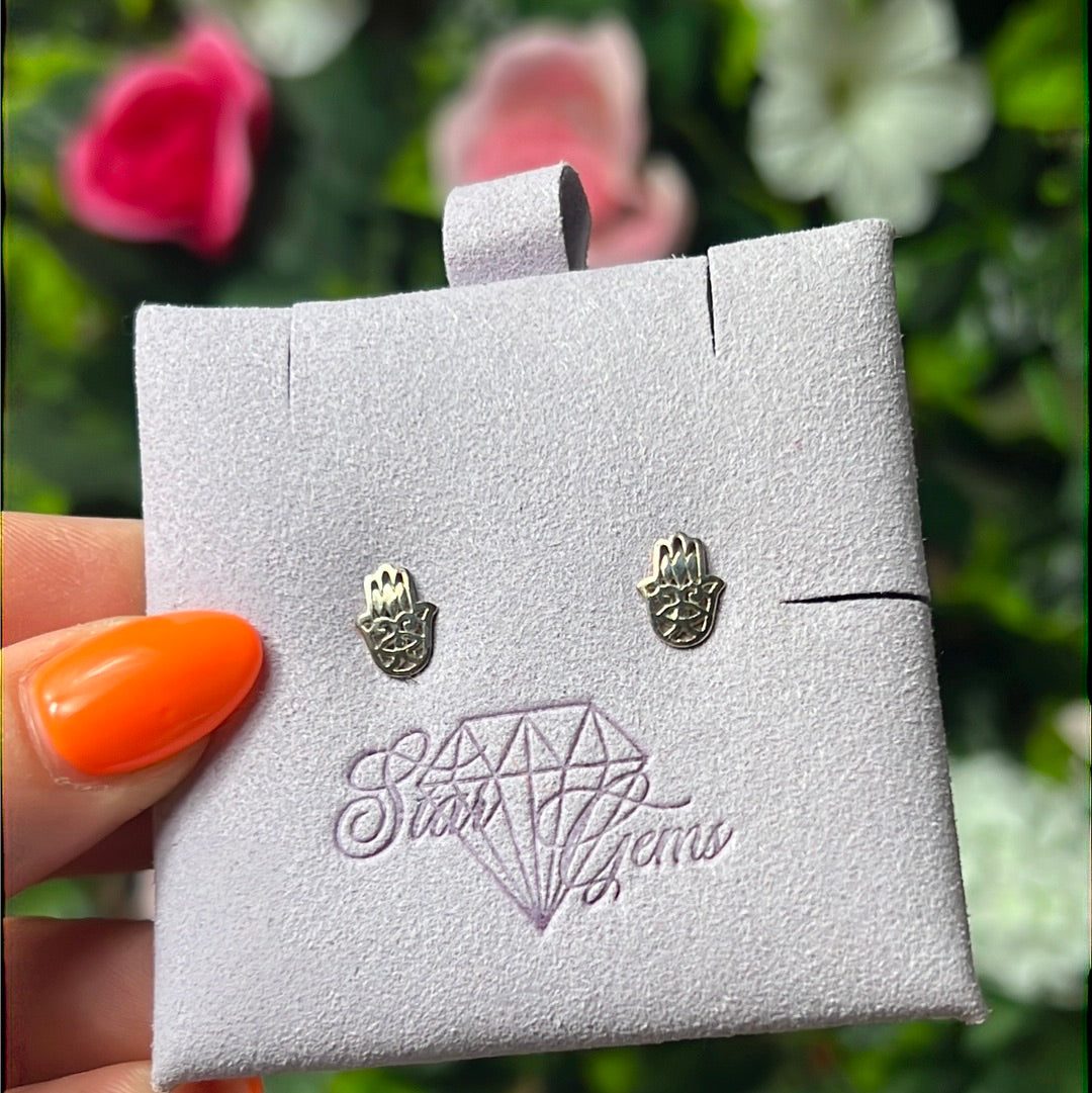Hamsa Studs Sterling Silver Earrings