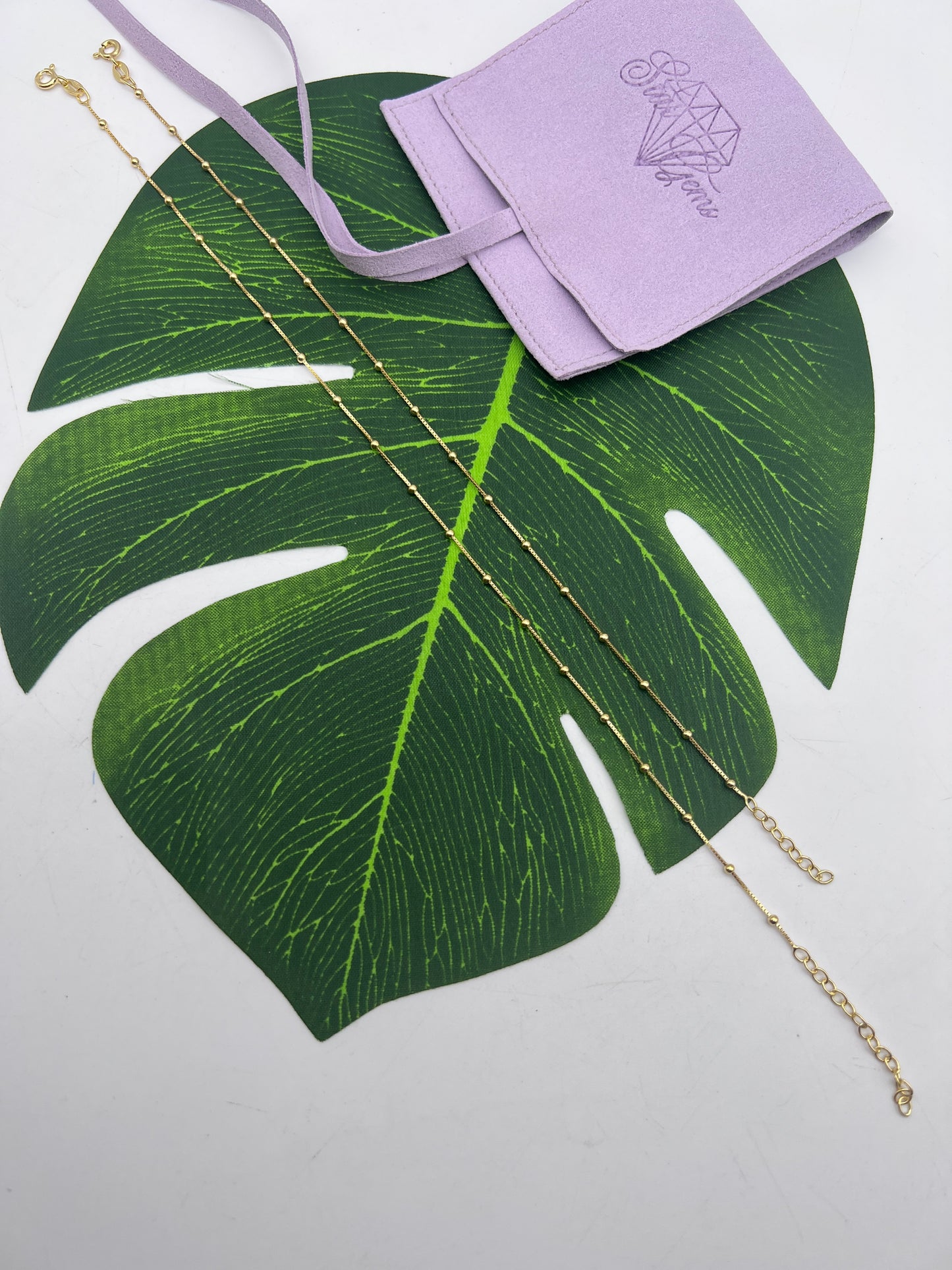 Satellite Anklet - 925 Sterling Silver & 18K Gold