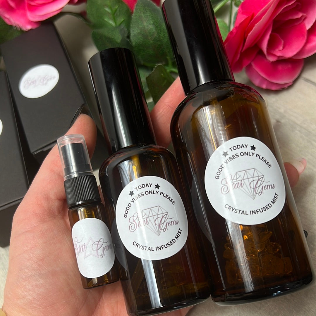 StarCrystalGems - TODAY Good Vibes Only Please - Natural Crystal Infused Mist - Florida Water Spray