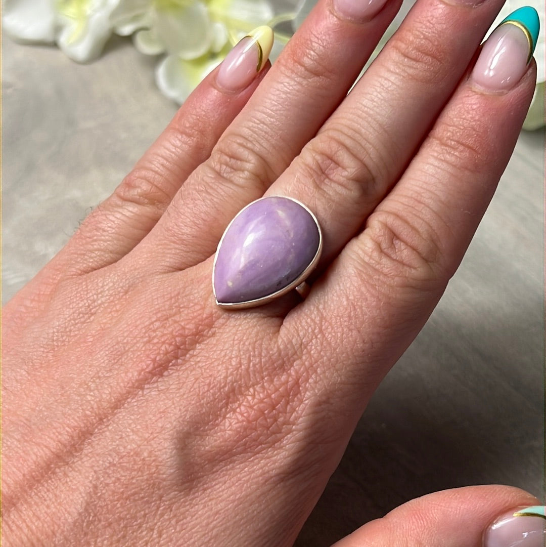 Phosphosiderite 925 Silver Ring - Size Q