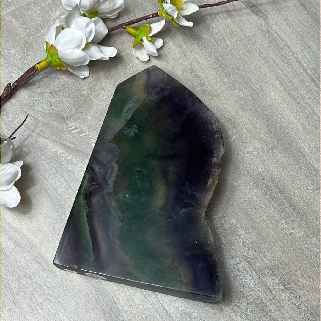 Large Druzy Fluorite Tower Point