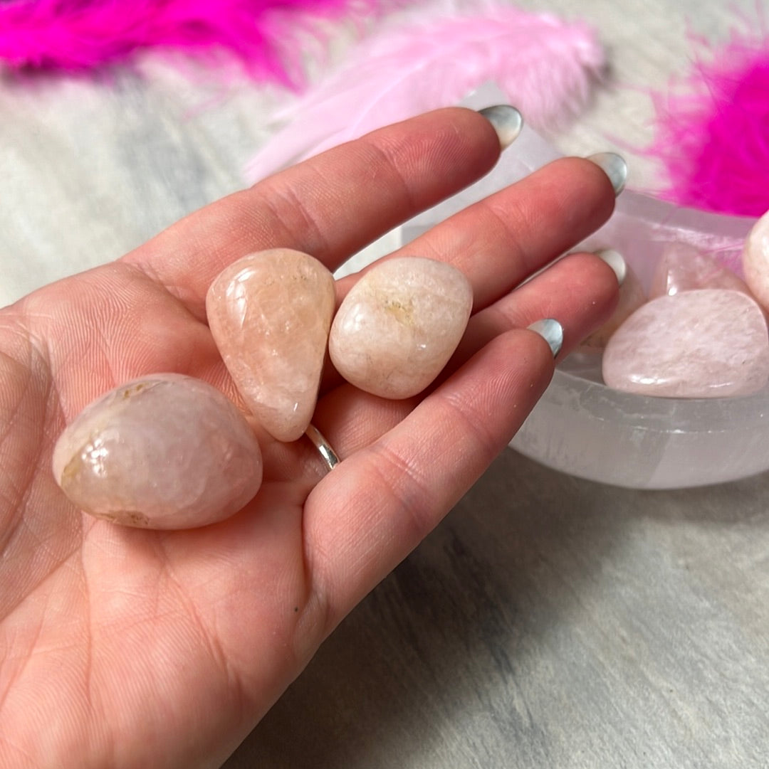 Morganite Tumble Tumblestone - AA Polished