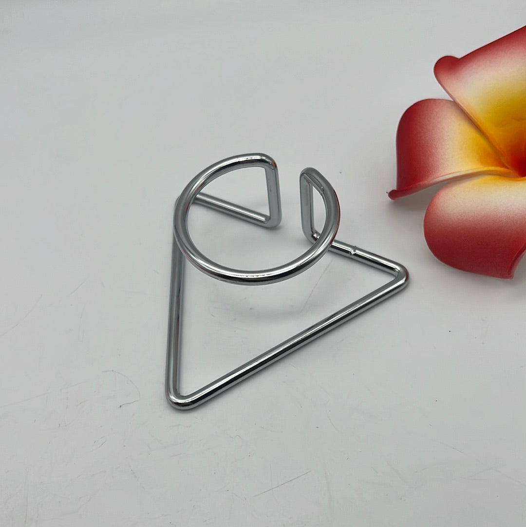 Triangle Raise Silver Metal Sphere Display Stand
