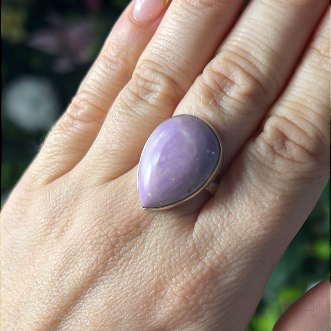 Phosphosiderite 925 Silver Ring - Size Q
