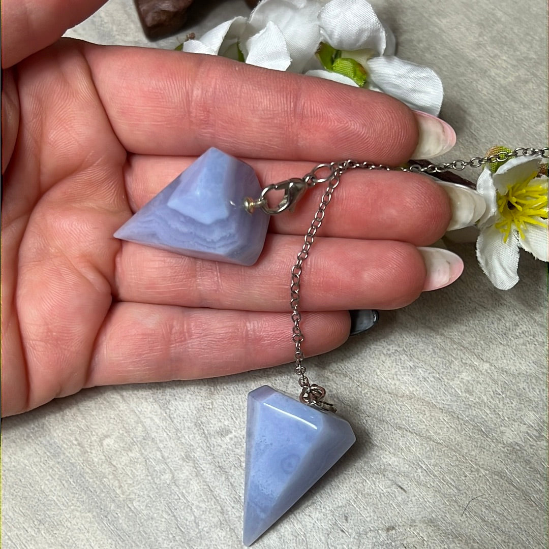 Blue Lace Agate Pendulum / Dowser