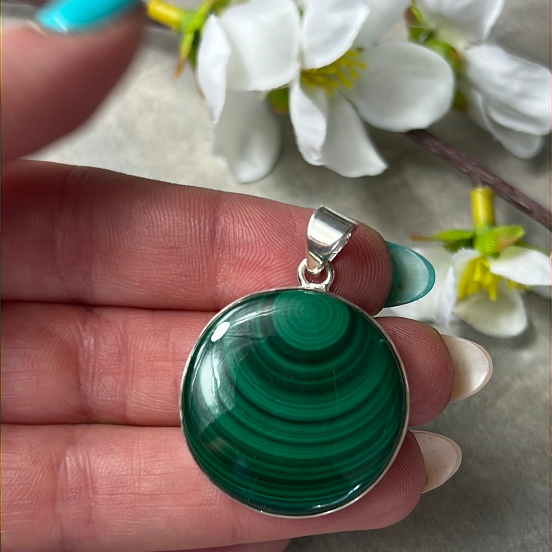 Malachite Sterling Silver Pendant