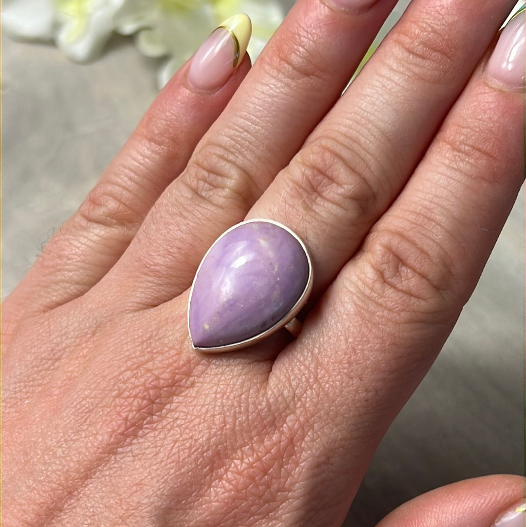 Phosphosiderite 925 Silver Ring - Size Q