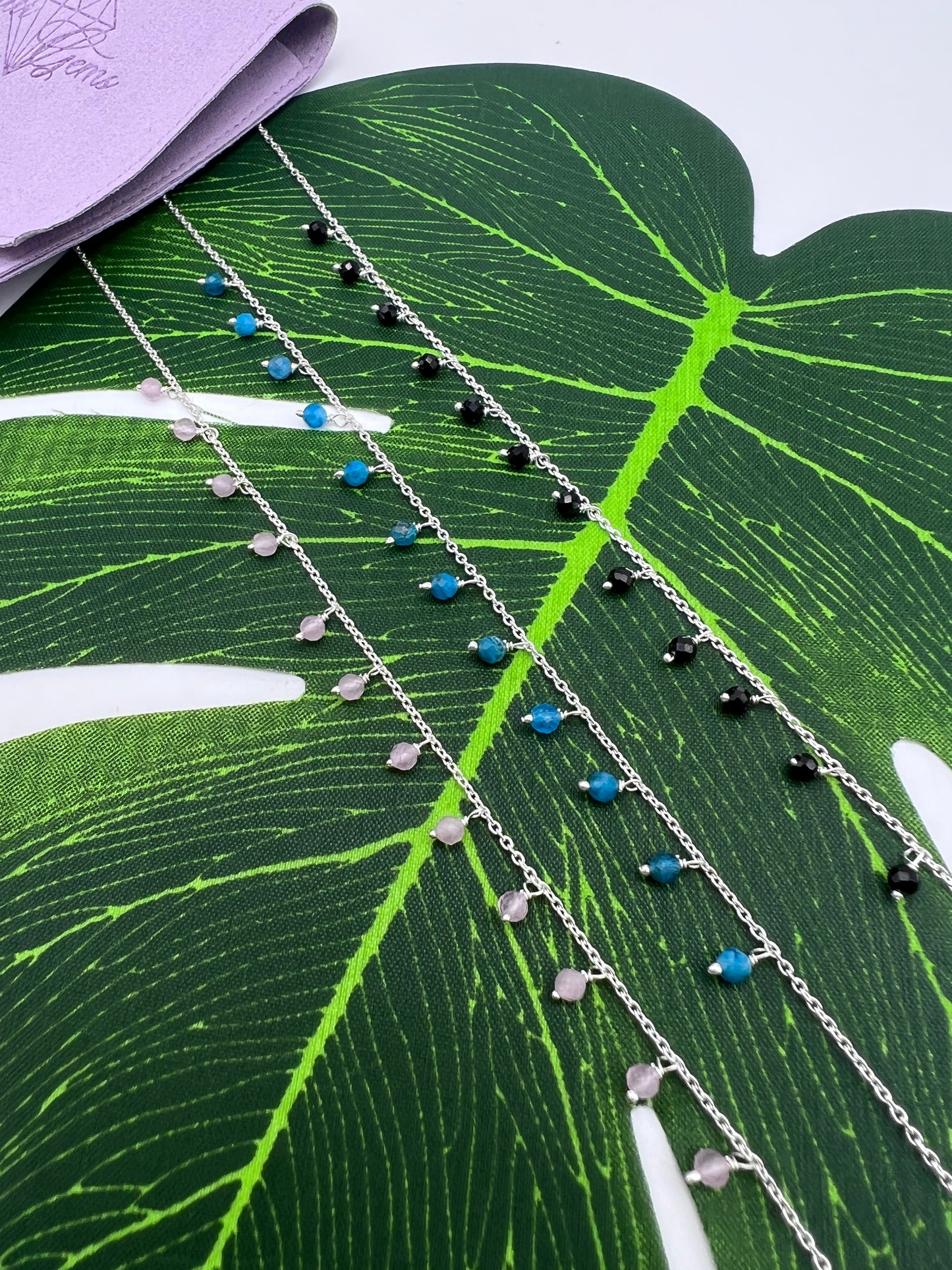 Crystal Droplet Anklet - 925 Sterling Silver