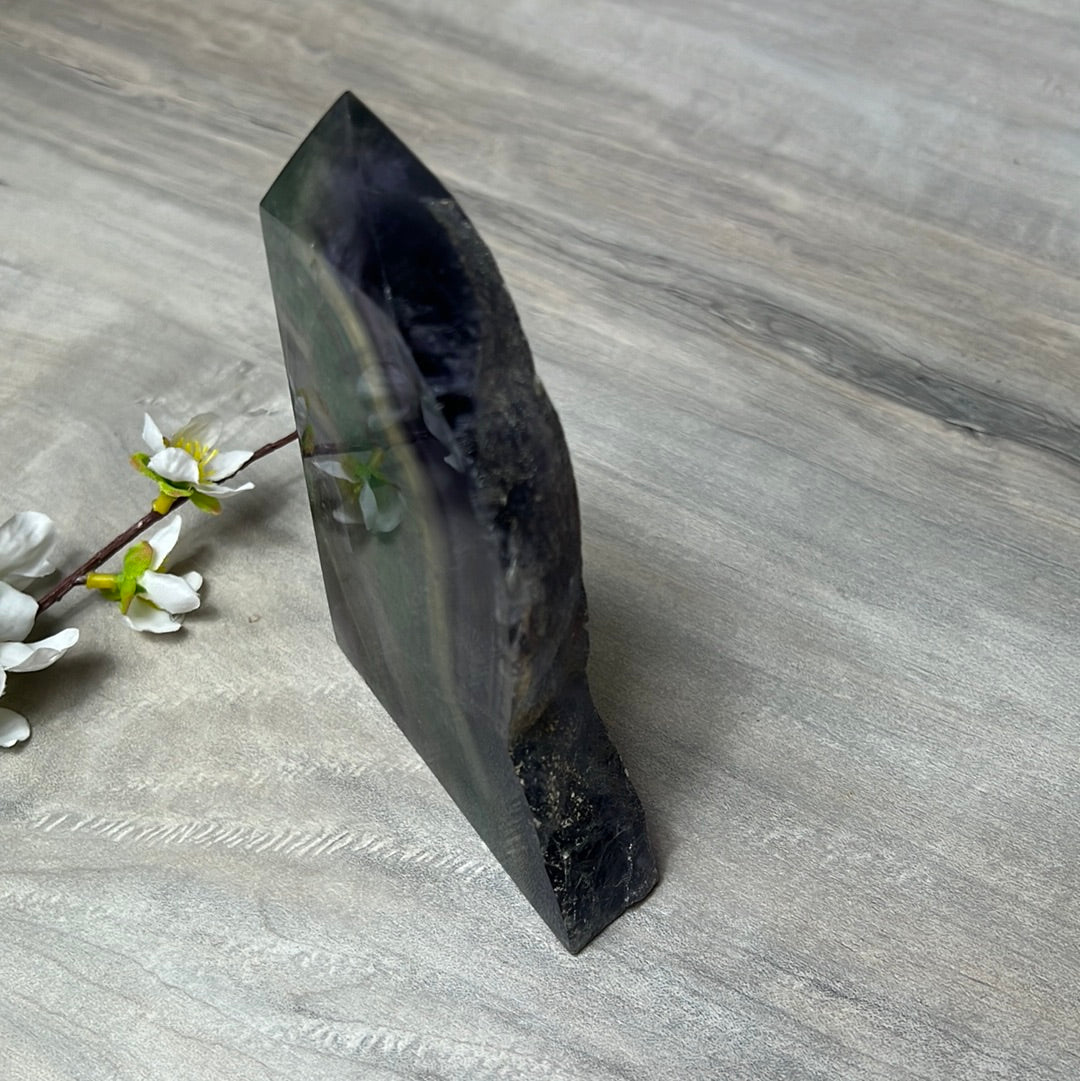 Large Druzy Fluorite Tower Point