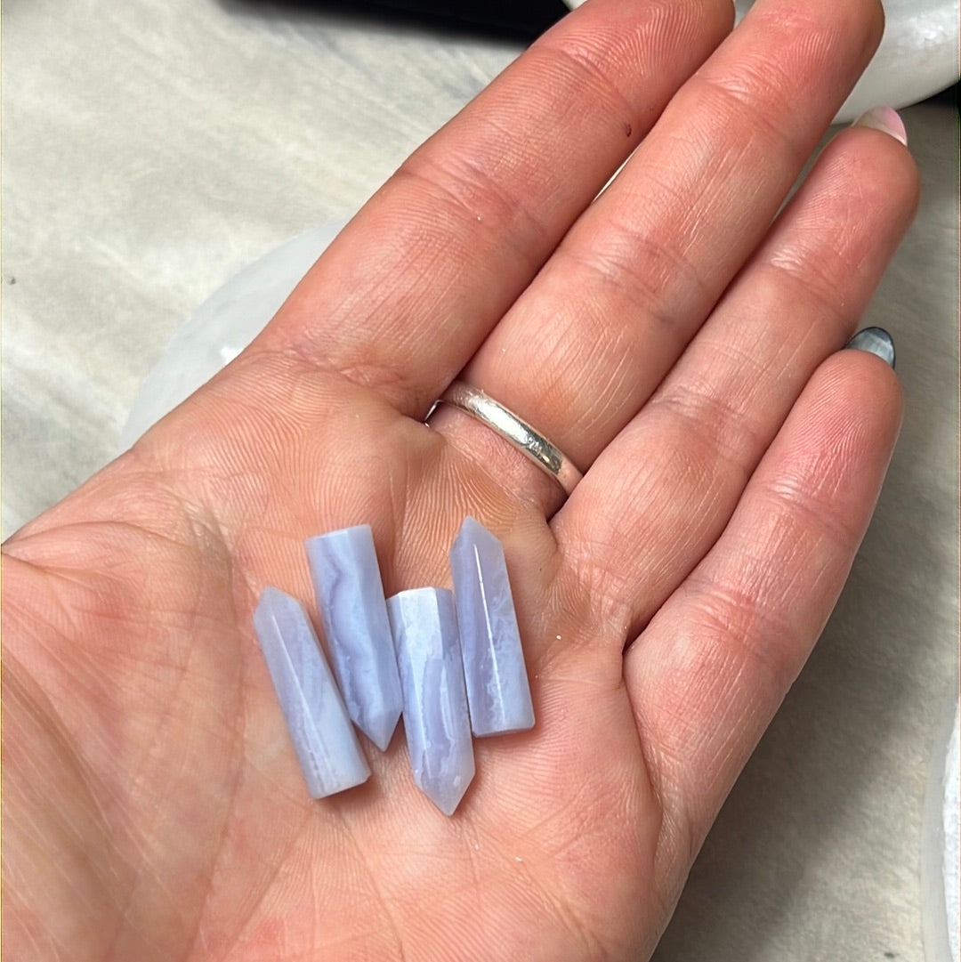 Baby Blue Lace Agate Tower Point