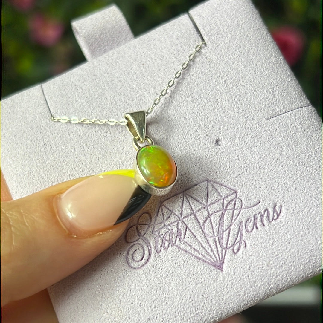 Ethiopian Opal 925 Sterling Pendant