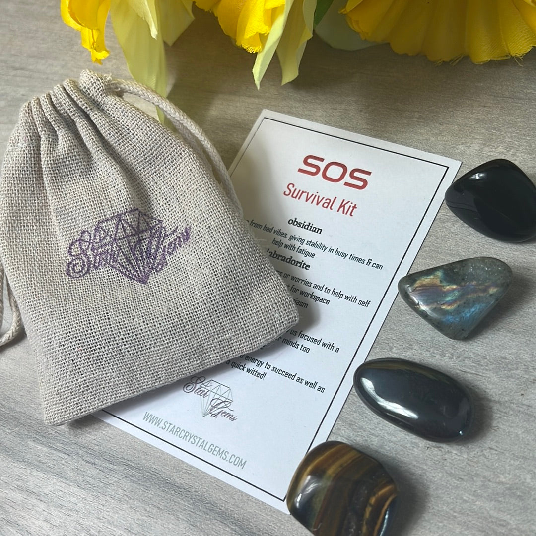 Starcrystalgems - SOS Survival Tumblestone Set - Fathers Day Man Gift
